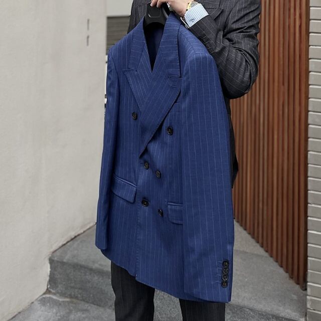 予約販売】メンズ セットアップ スーツ ストライプ柄 シック 予約販売】メンズ セットアップ スーツ ストライプ柄 シック