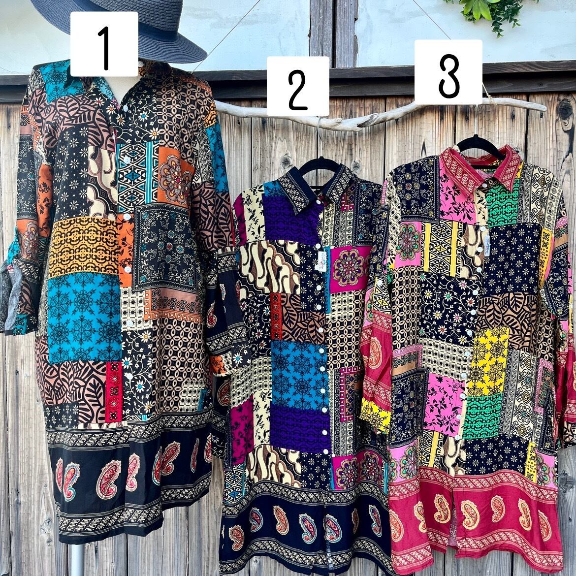 パッチワーク柄シャツ | アジアン雑貨ルチュ