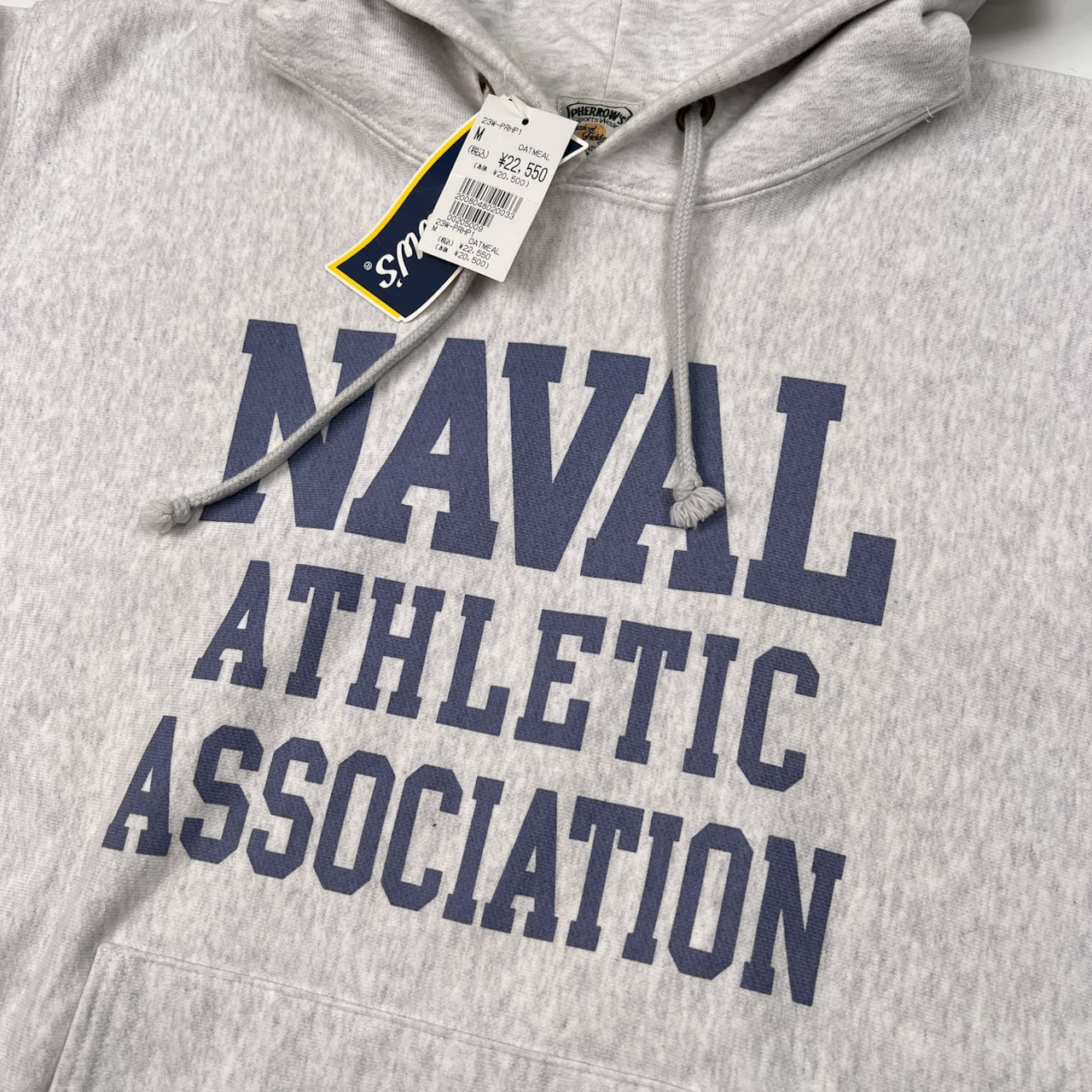 タグ付き 未使用品 PHERROW'S フェローズ プリント プルオーバー スウェット パーカー オートミール サイズ M /杢ライトグレー/日本製