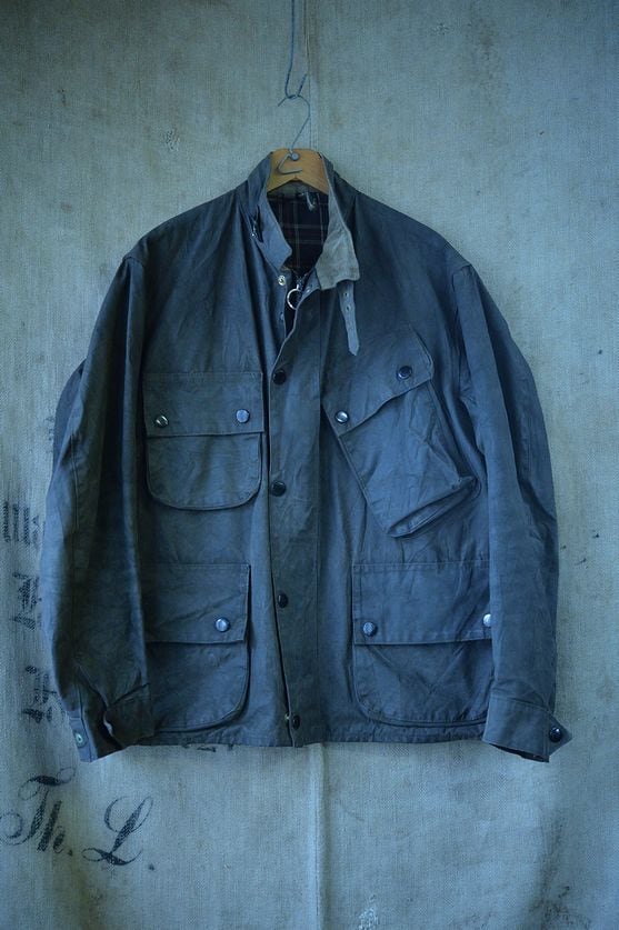 90年代 Vintage Barbour INTERNATIONAL Vintage 90s Barbour International V Tech Wax Jacket Size L Orange