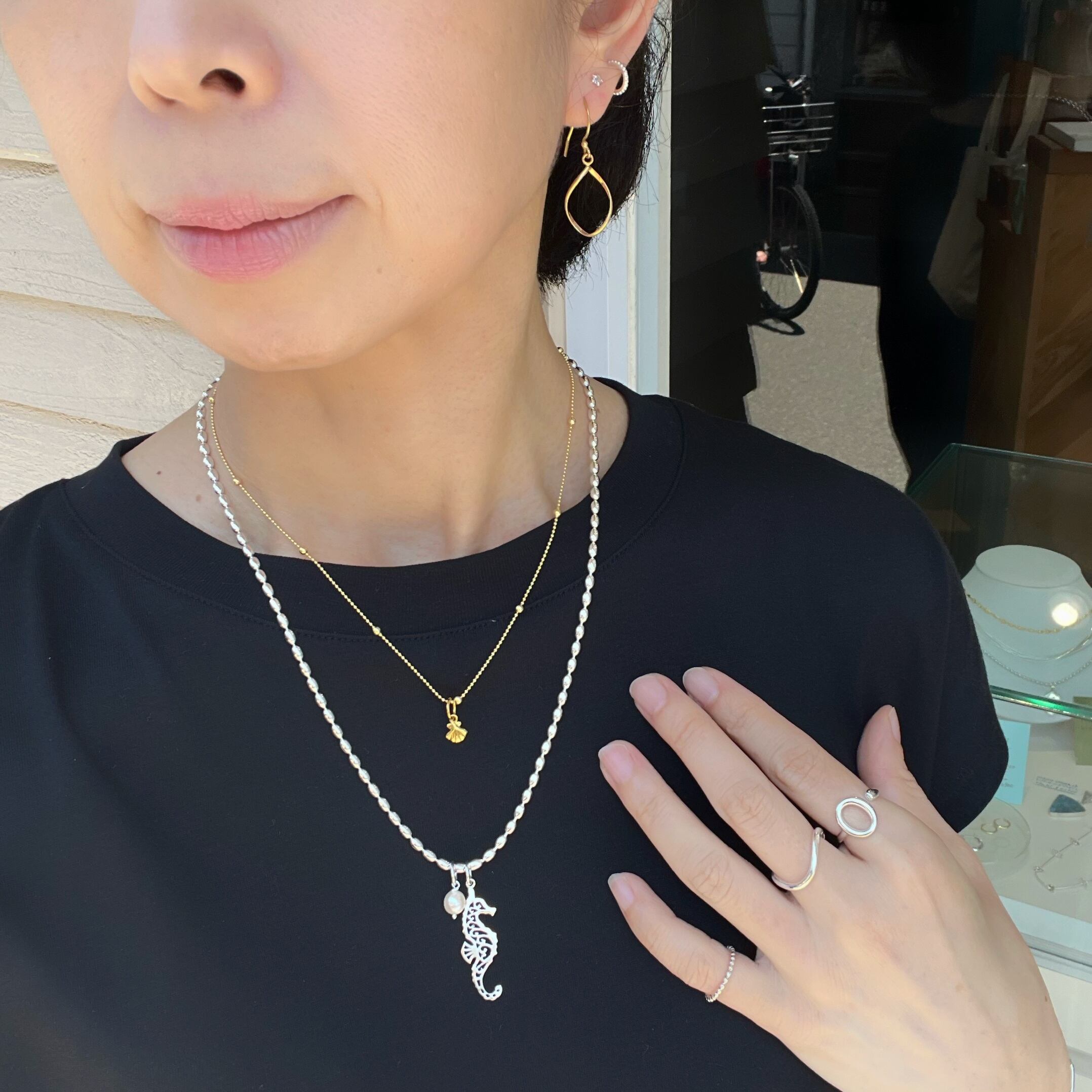 お客　ペンダント　ネックレス　ピアス Lagoon Original Gold Coating ミニ 流線 フック ピアス | 【公式通販