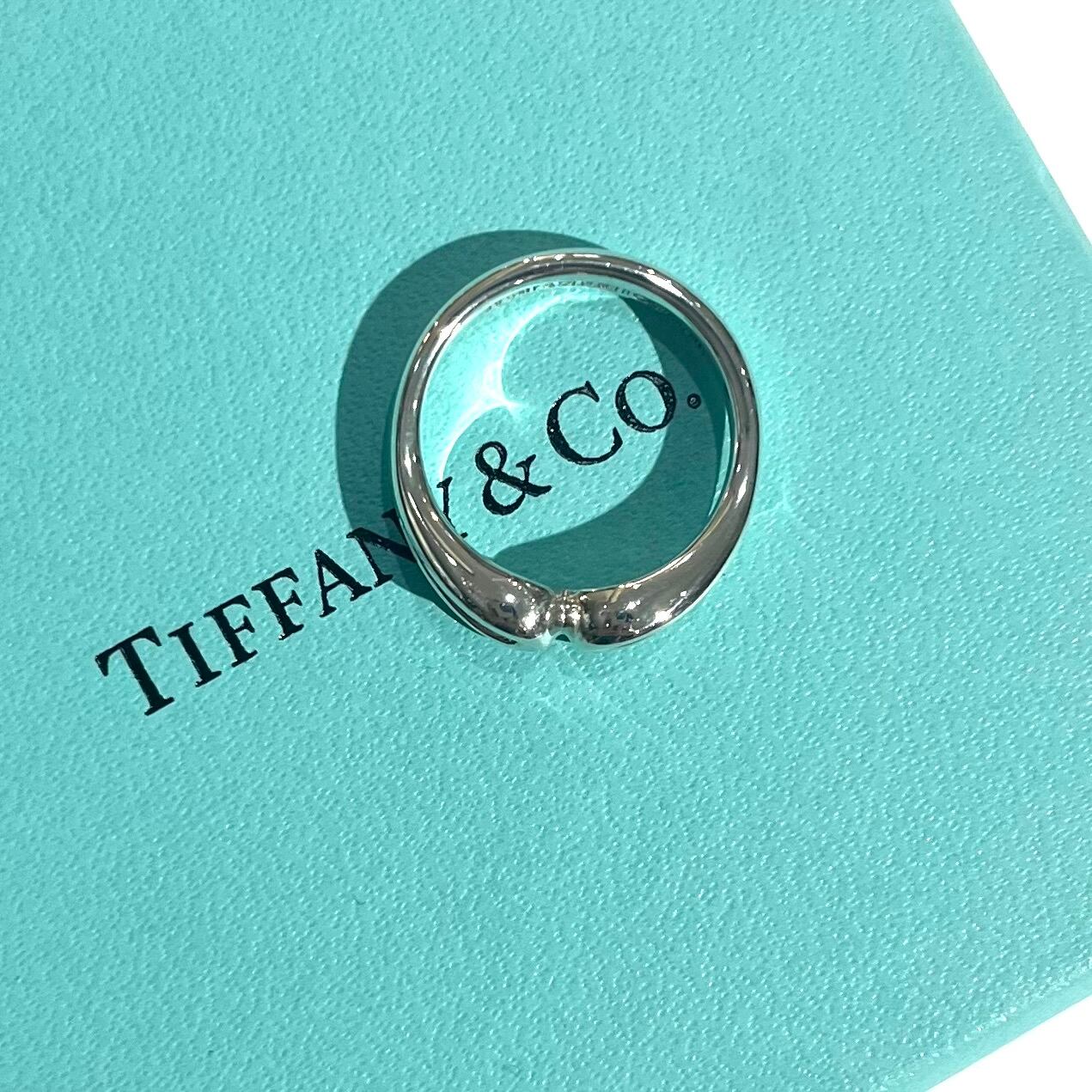 TIFFANY&CO】2074ダブルオープンティアドロップ モチーフ リング 9号