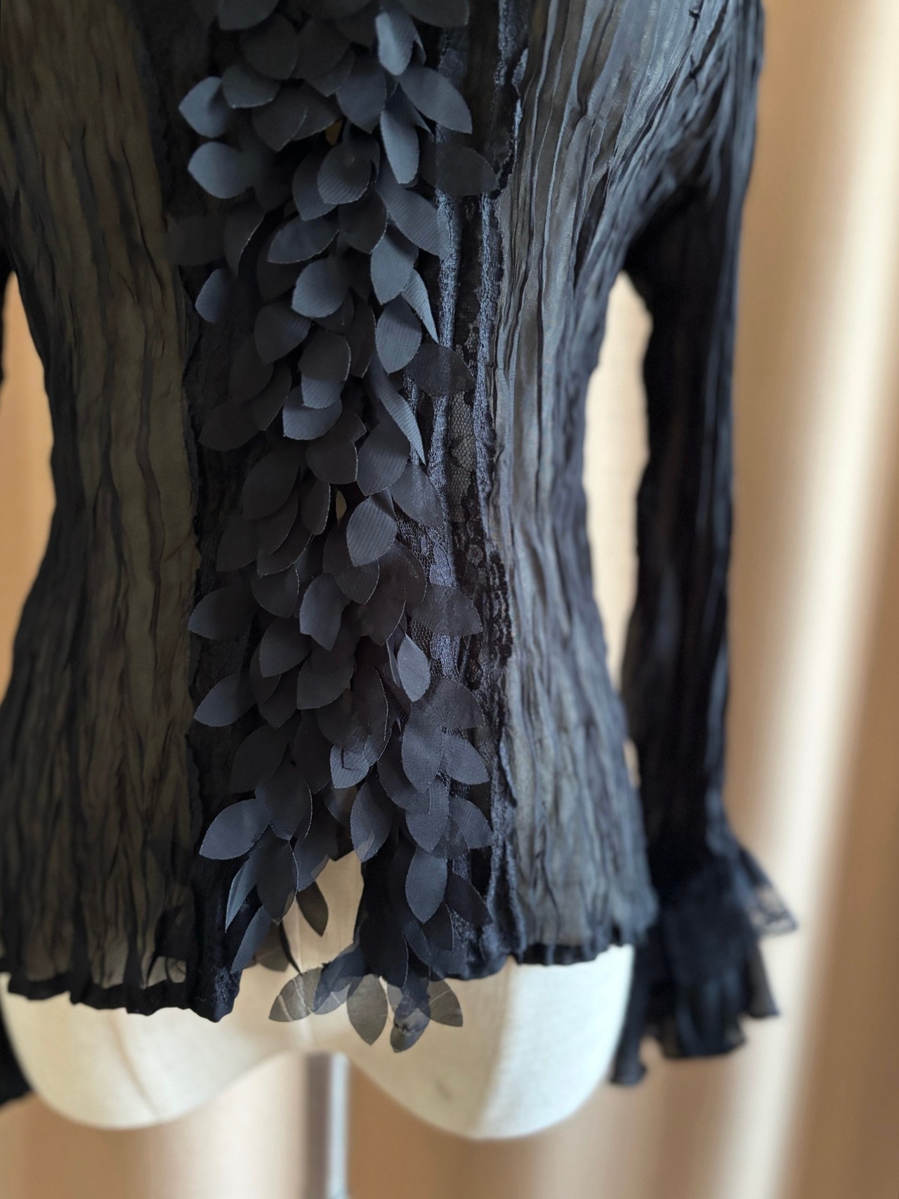 elegance mode black sheer tops-4876-9