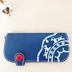 藍染め（型染め）長財布