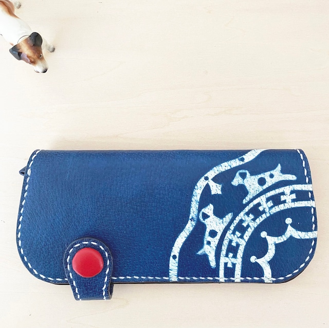 藍染め（型染め）mobile case～Dog