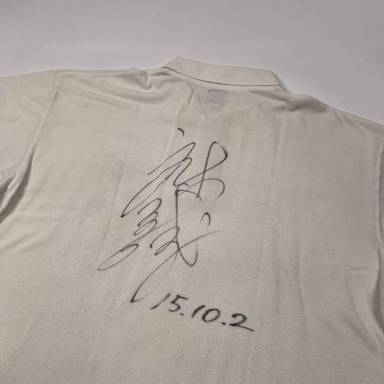 CAPTAIN SANTA キャプテンサンタ GOLF CLUB 鹿の子 半袖 ポロシャツ サイズ XL /ホワイト/ゴルフ/サイン入り