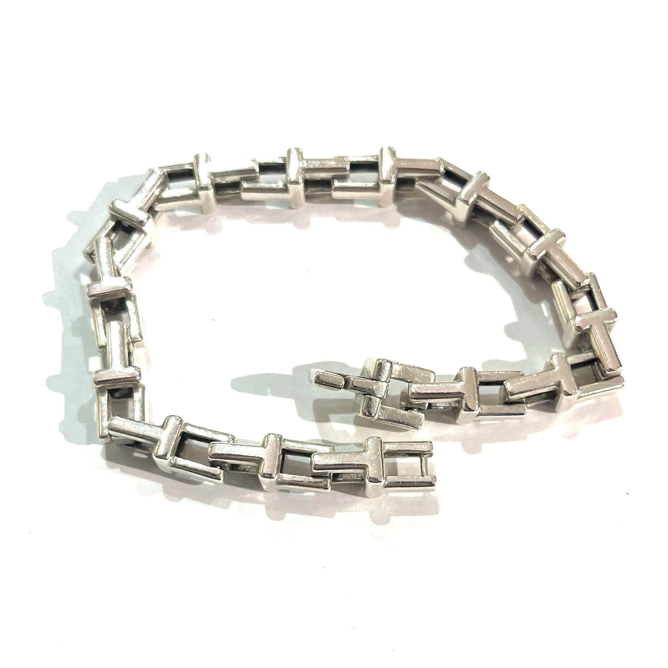 激レア【TIFFANY&CO. 】2095 Tモチーフ リンクシルバーブレスレット