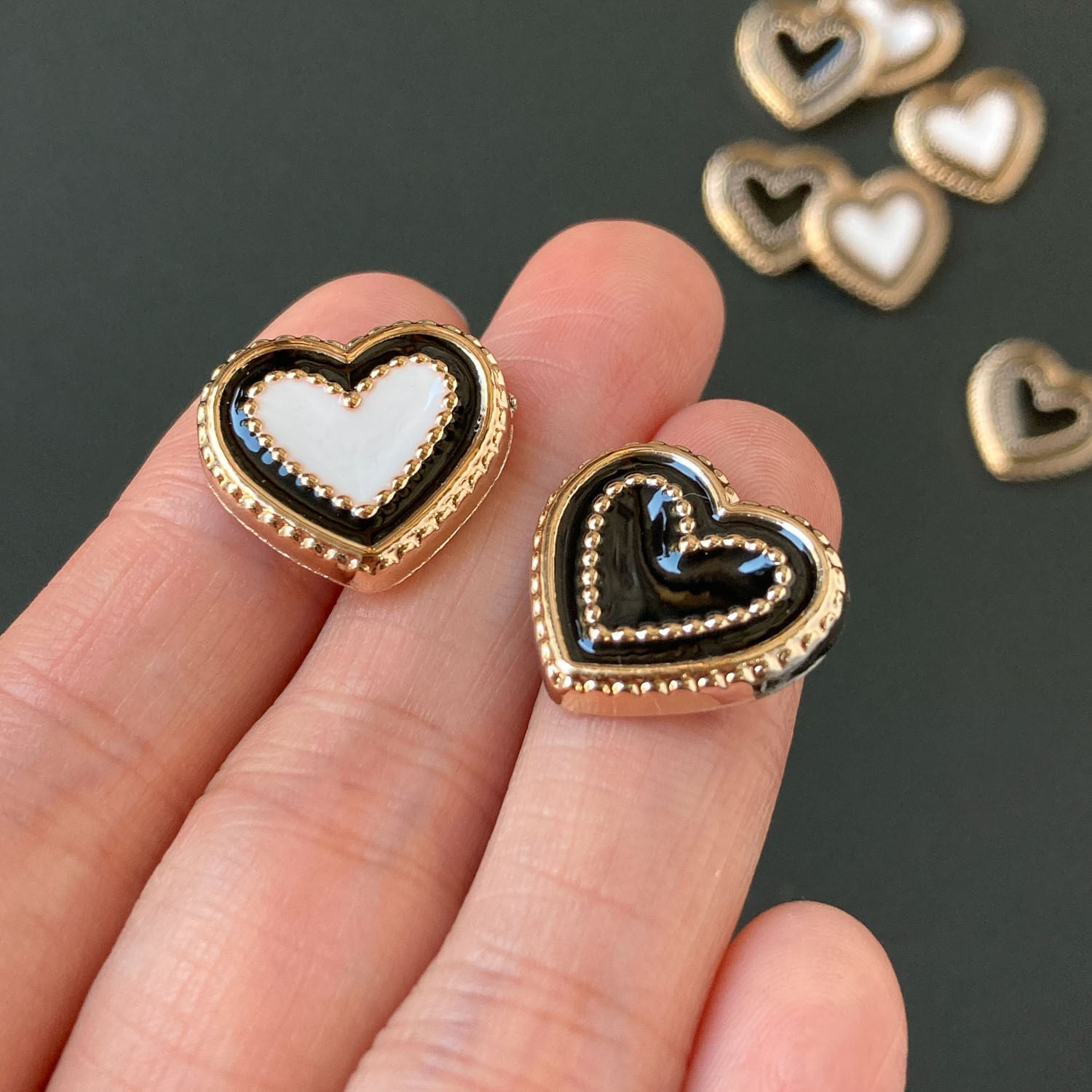 つぶつぶ縁の二重ハートデコパーツパック（4p） | Dua-アクセサリー