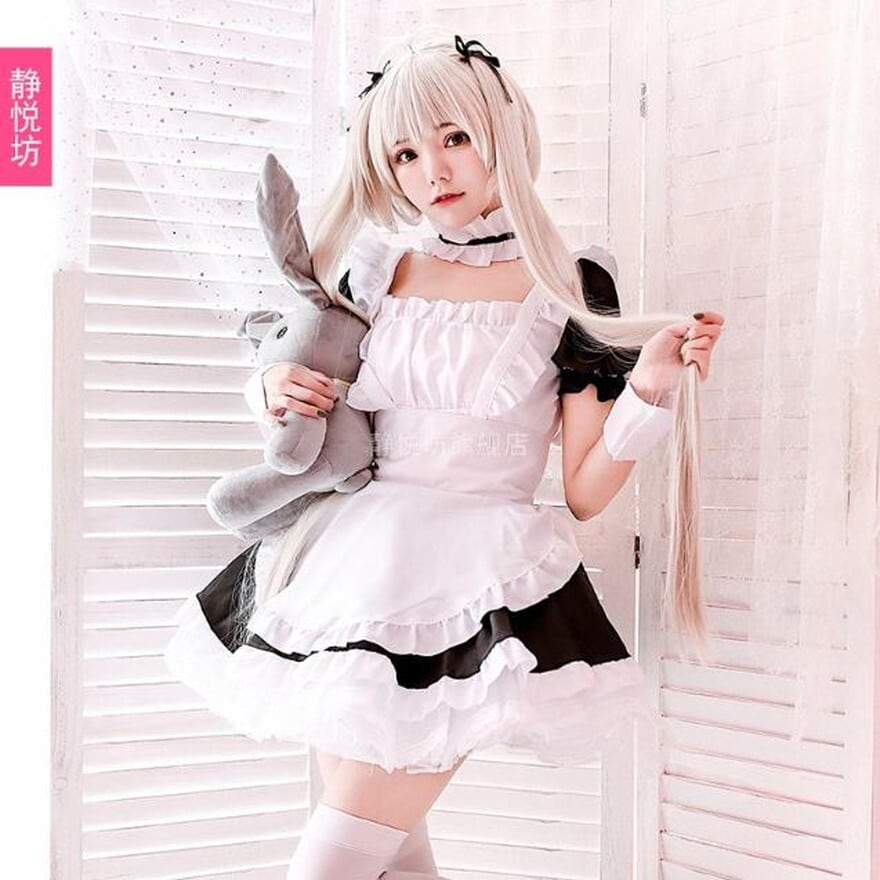 サブカル 服 地雷系 通販 メイド服 5点セット ガーリー 甘め ロマンティック ゆめかわ