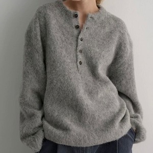 Henley Collar Knit  PL0031