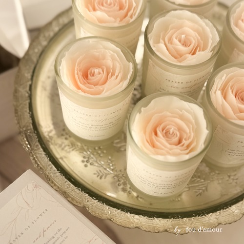 【サンプル】：Now and forever｜蜜蝋フラワーキャンドル - 花の祈り Sサイズ -