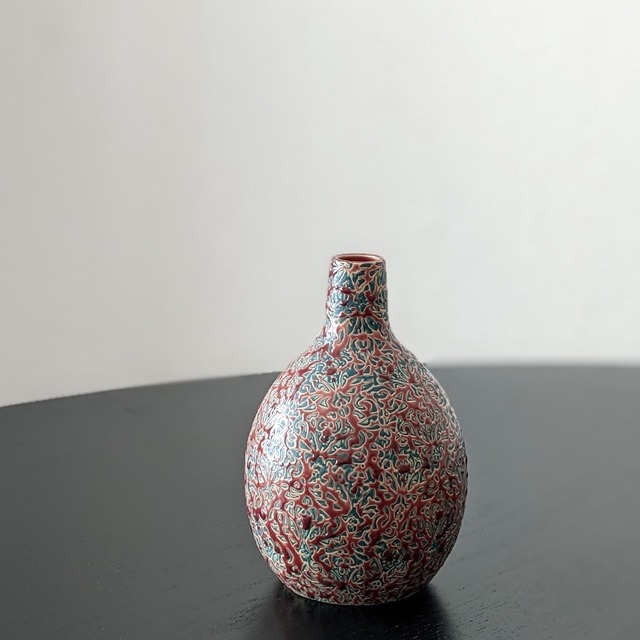 DES POTS / flower vase - red × green colored -