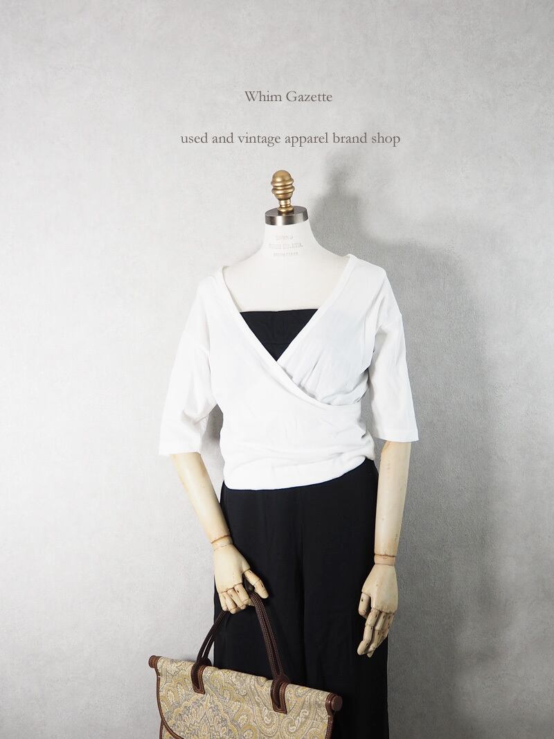 2020 / Whim Gazette(ウィムガゼット) 美品 バックカシュクールプルオーバー トップス