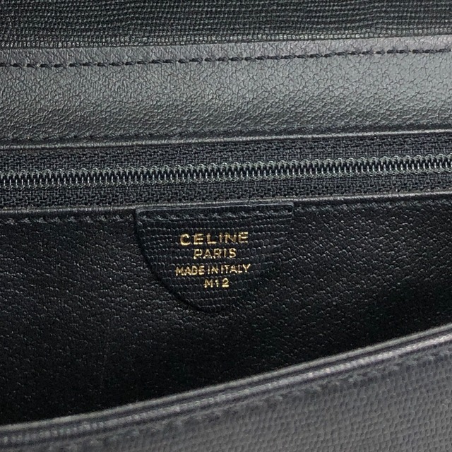 CELINE セリーヌ ショルダーバッグ ブラック サークルロゴ レザー vintage ヴィンテージ オールド dcwfcn