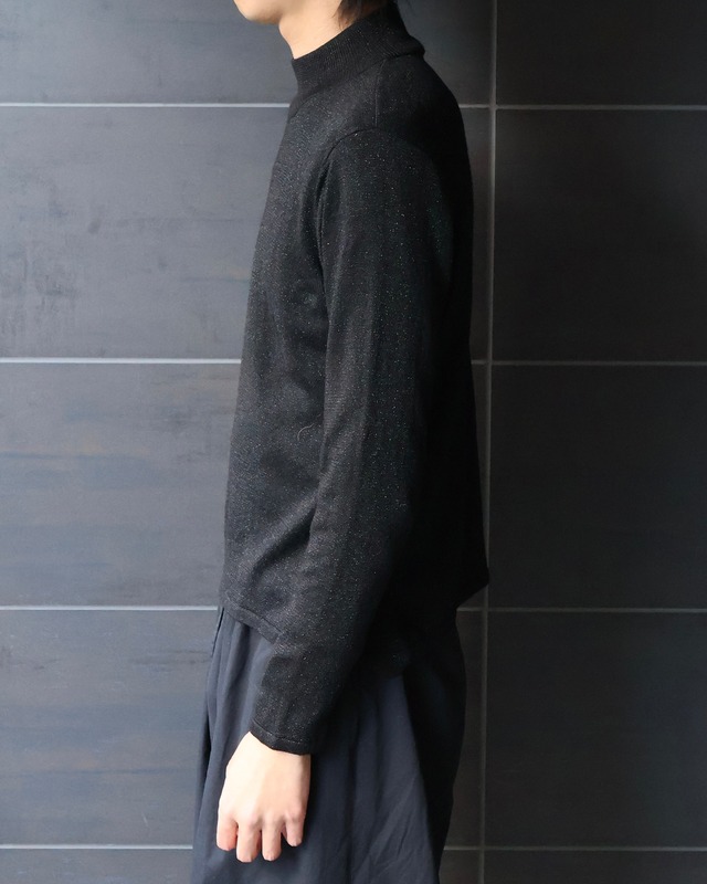 High neck glitter knit