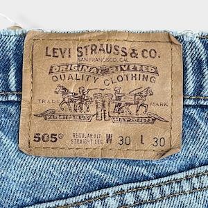 【LEVI'S】505 オレンジタブ ボタン裏977 デニム ジーンズ ジーパン リーバイス ダメージジーンズ テーパード W30 L30 US古着