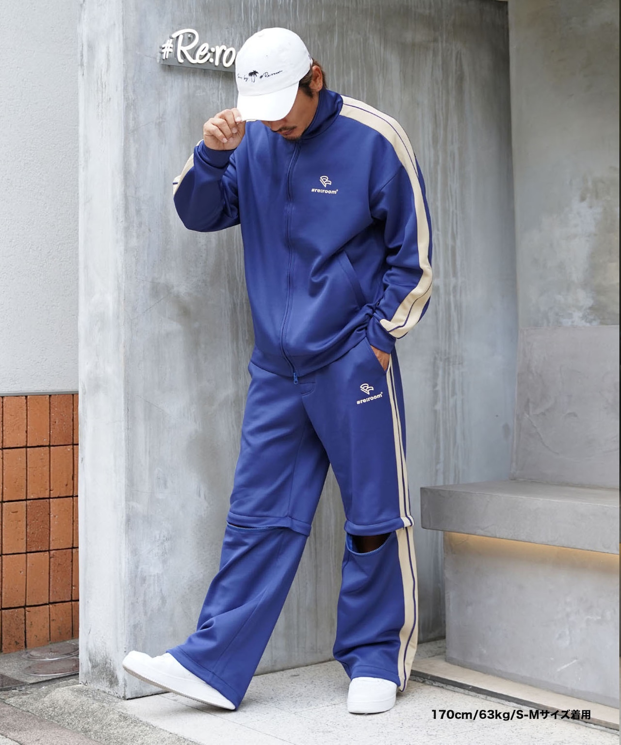 【#Re:room】SIDE LINE 2WAY WIDE TRACK PANTS［REP227］