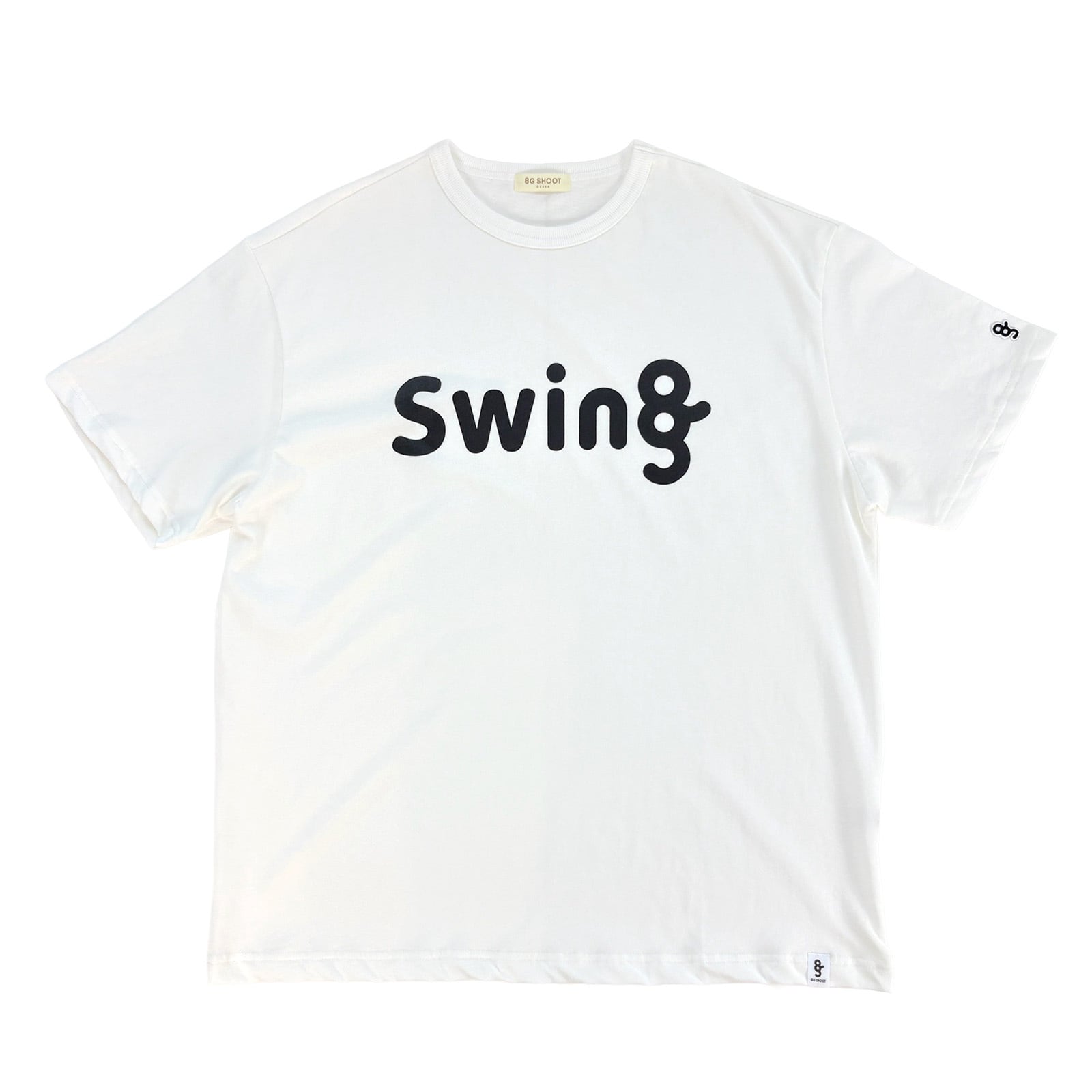 8G COTTON 100% PRINT TEE "SWING" -WHITE-