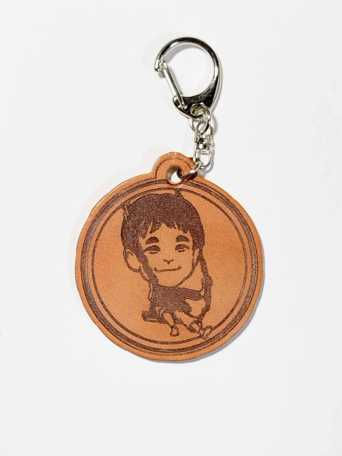 似顔絵イラストで作る、革キーホルダー | 川上奈々の似顔絵屋さん
