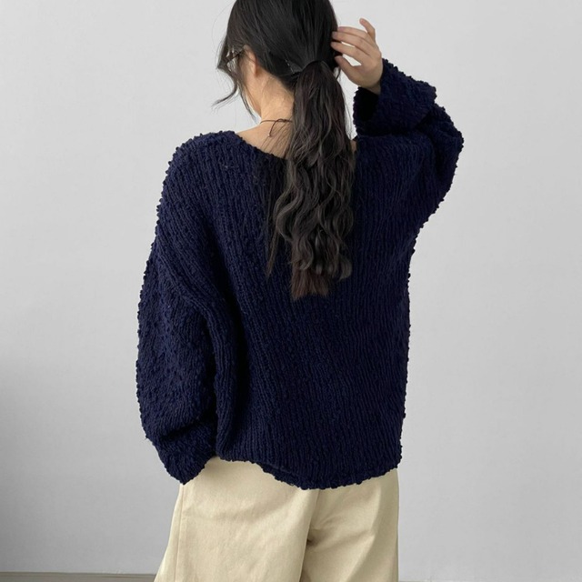 v-neck oversize knit cardigan J00071