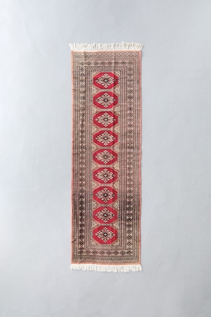 No.187 ヴィンテージラグ パキスタン産 (263×80cm)ブラウン レッド ブラック