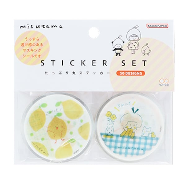 ★【4/29〜】たっぷり 丸ステッカー mizutama サンスター文具 SALE】mizutama × サンスター文具 第4弾 たっぷり丸ステッカー 4種類