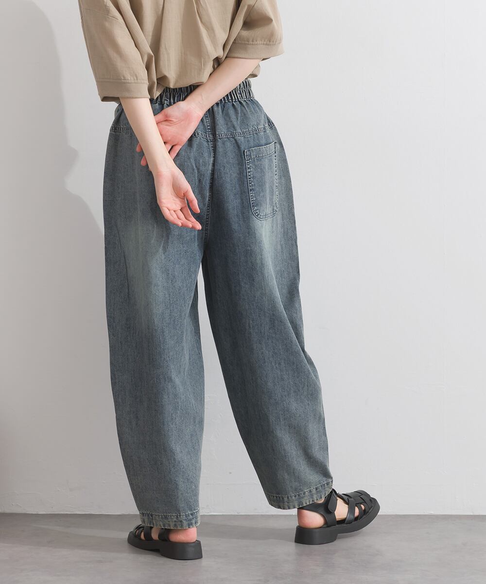 D54043 【体型カバーデニムシリーズ】 パッチワークデニムパンツ