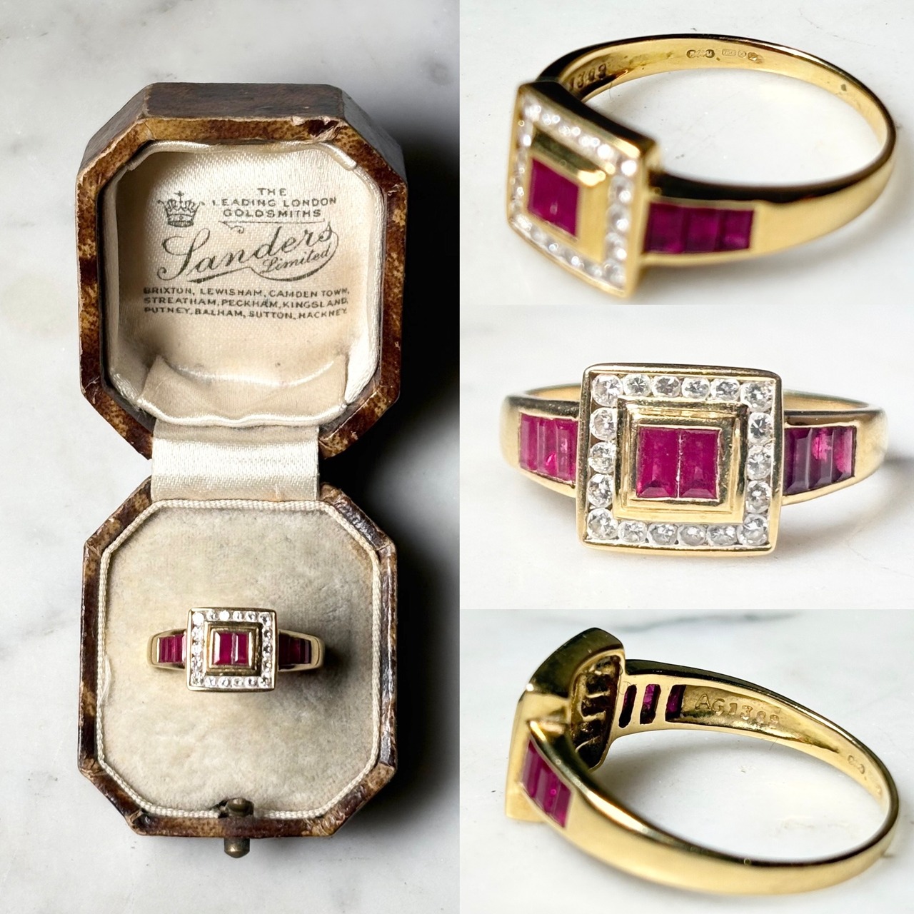 vintage 18ct gold Ruby & Diamond ring