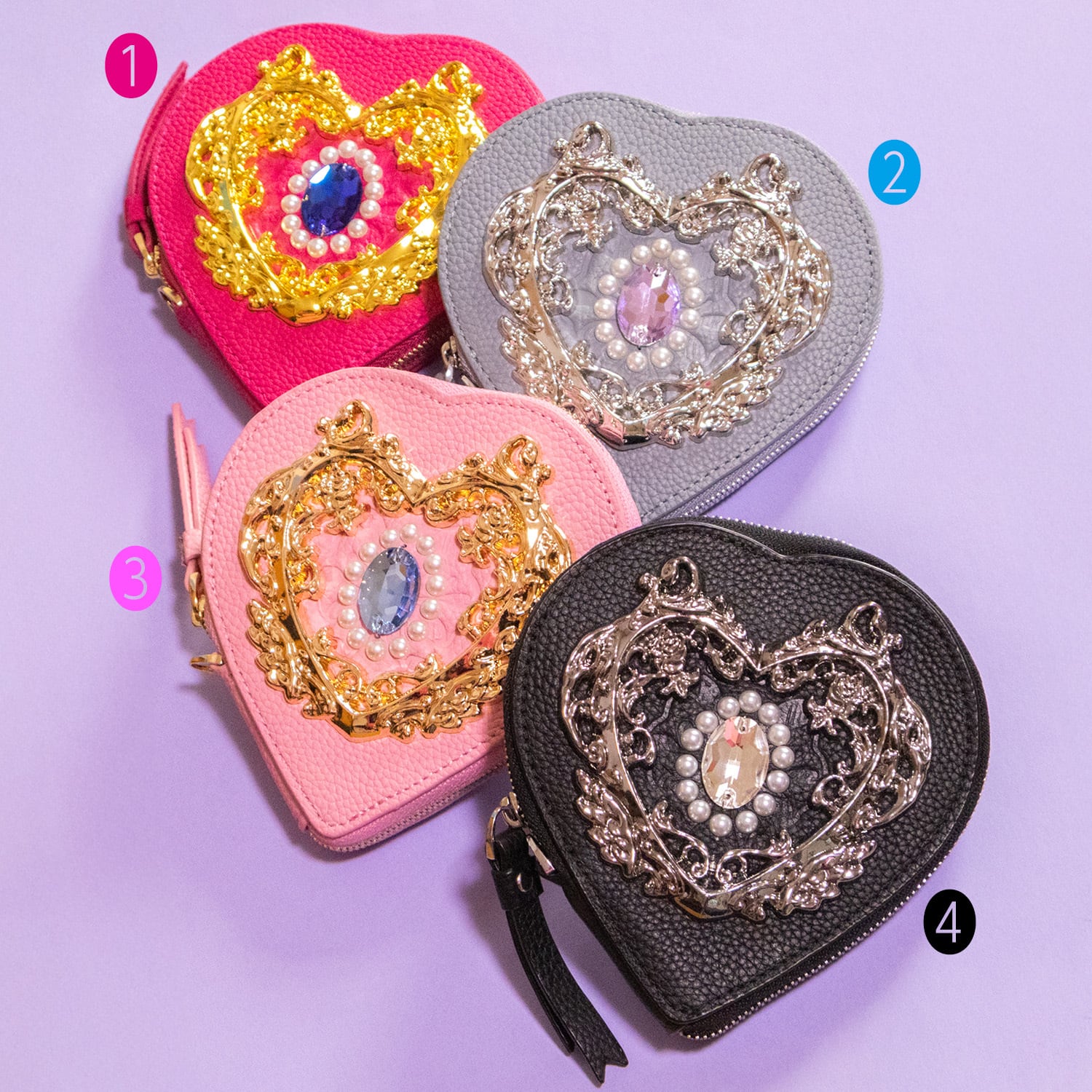 スイーツガール　激レア　キッズショルダーバッグハート 水玉 チャーム付き マジカル☆ウォレット(ショルダーバッグver)【カワイイ&便利！魔法少女