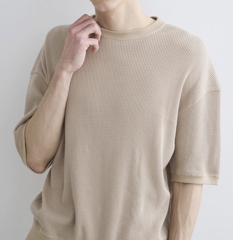 three dots / 【unisex】 ドレスワッフル半袖スウェット