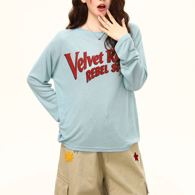 ヴィンテージライクロゴレタリングロングスリーブTシャツ 2col R02513