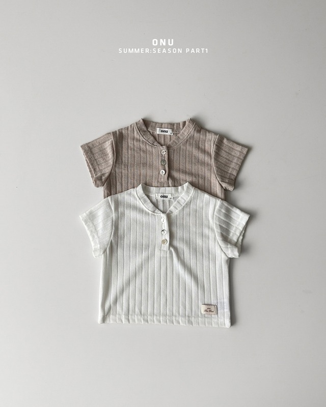 【取寄/韓国直送】ONU 26/SM リブヘンリーネックTシャツ｜夏服｜韓国子供服