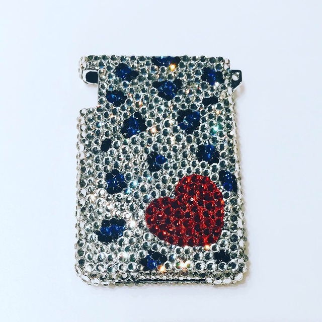 ミンティアケース ヒョウ柄 ハート スワロフスキー ゴージャス デコ スワロデコ スワロフスキーデコ 女子力 プレゼント キラキラ 大人可愛い 可愛い キュート ラインストーン 誕生日 バレンタイン ホワイトデー 記念日 クリスマス キラキラデコshop Ypao