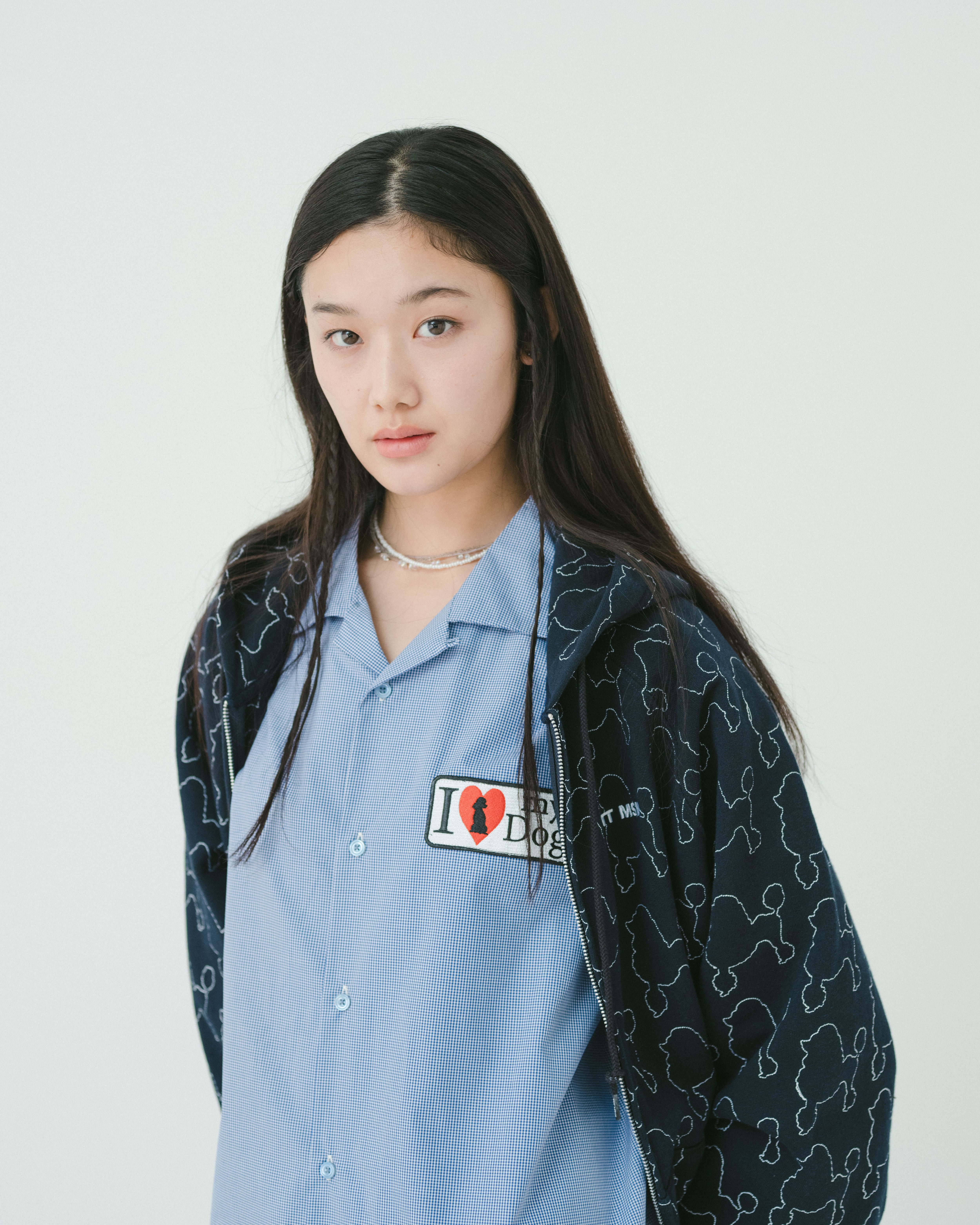 I love my dog half sleeve shirt（GINGHAM CHECK） | TTTMSW