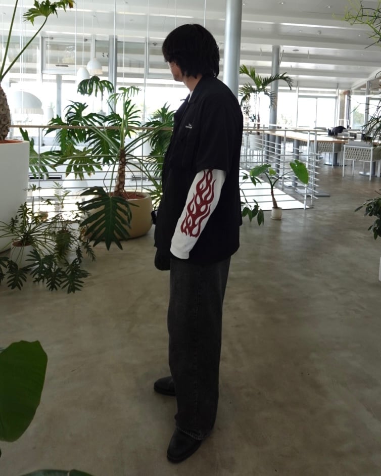 送料無料】FLAMES LONG T-SHIRTS/White | BARYFROMTHENORM