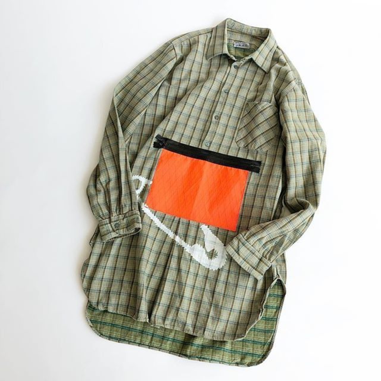 RYUJI KAMIYAMA / RE-MAKE SHIRTS / ORANGE POCKET / 神山隆二 / リメイクシャツ