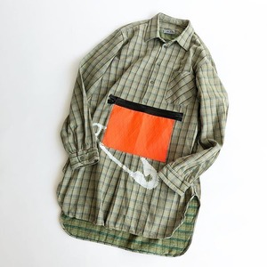 RYUJI KAMIYAMA / RE-MAKE SHIRTS / ORANGE POCKET / 神山隆二 / リメイクシャツ