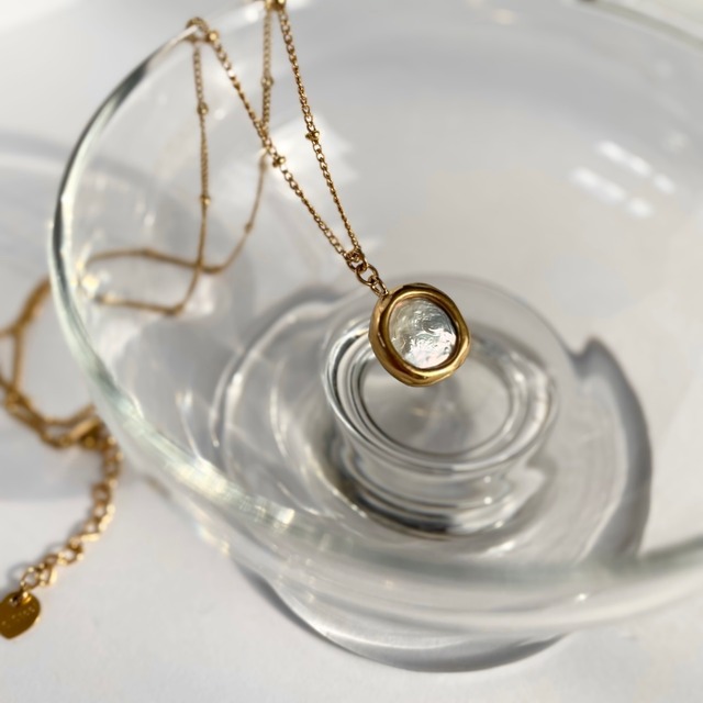 pearl pendant necklace 　ステンレスネックレス