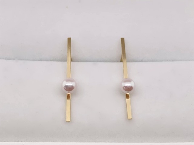 K18 4.2ミリアコヤパールピアス