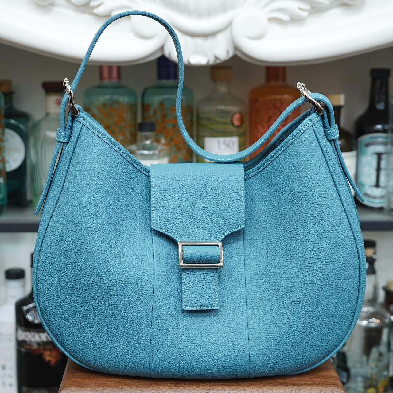 ル・ボナー パパスショルダー シュランケンカーフ ジーンブルー