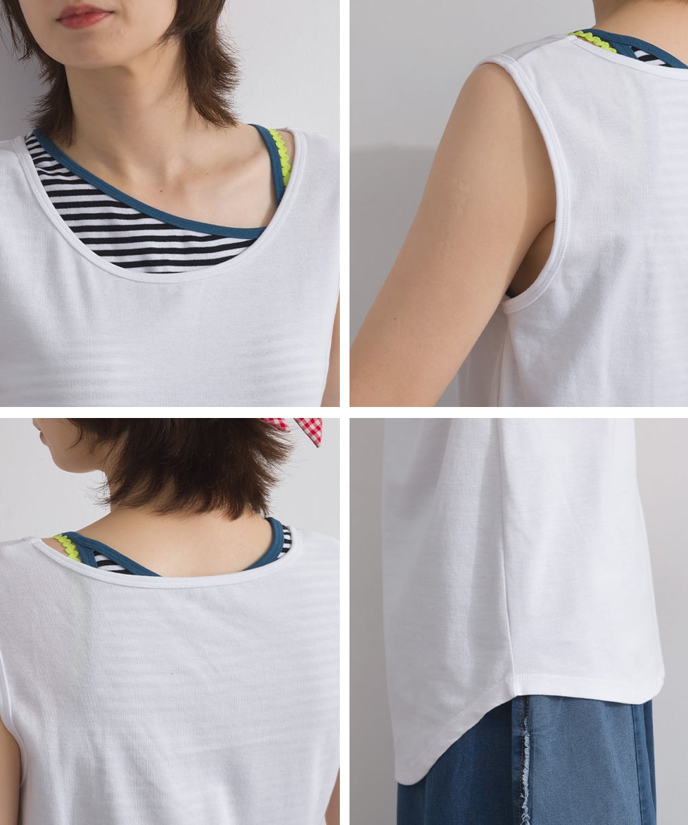 K261087 カップ付きアシンメトリータンクトップ / Cup-In Asymmetrical