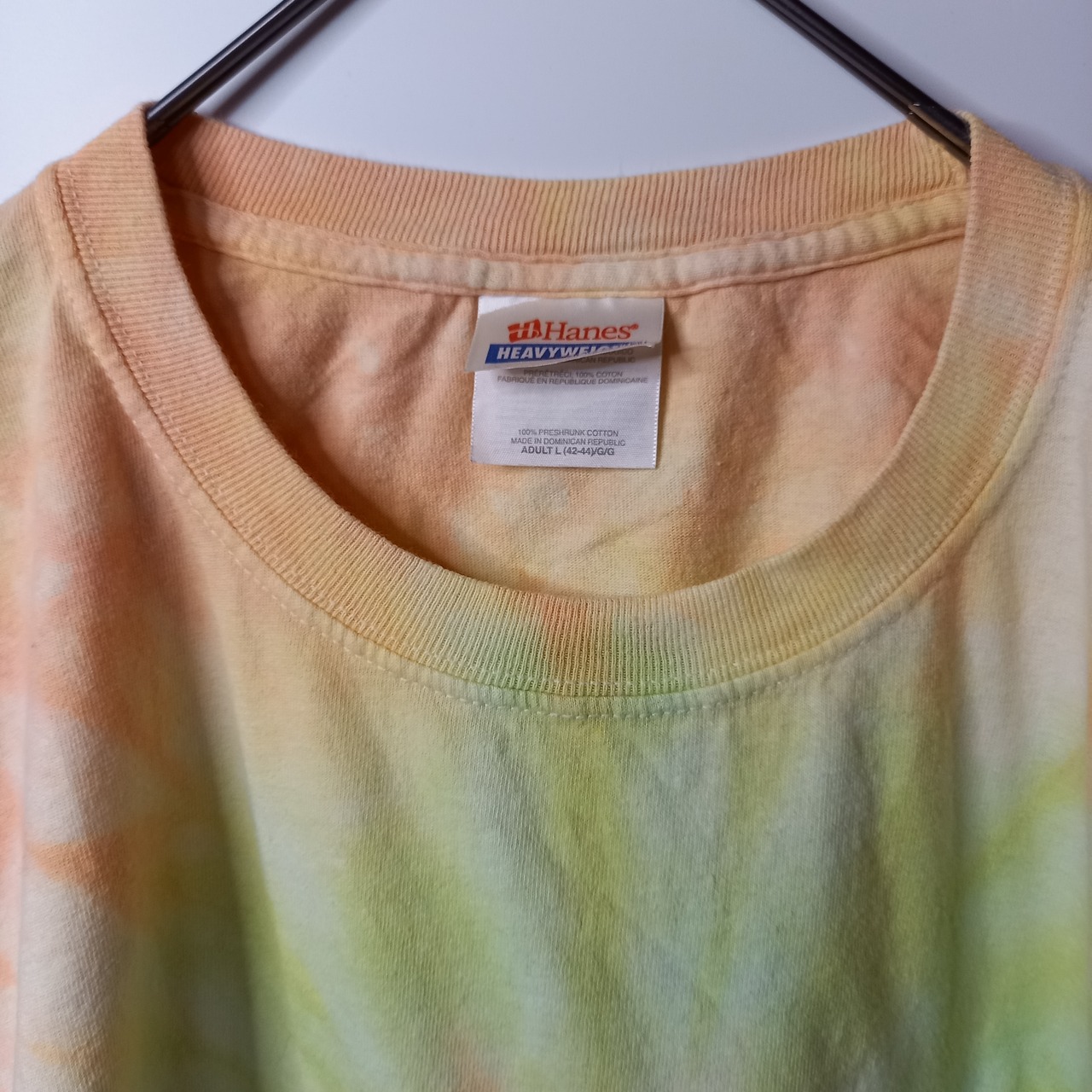 ヘインズ　クルーネック　ダイダイTシャツ　ヘビーウェイト　オーバーサイズ　L