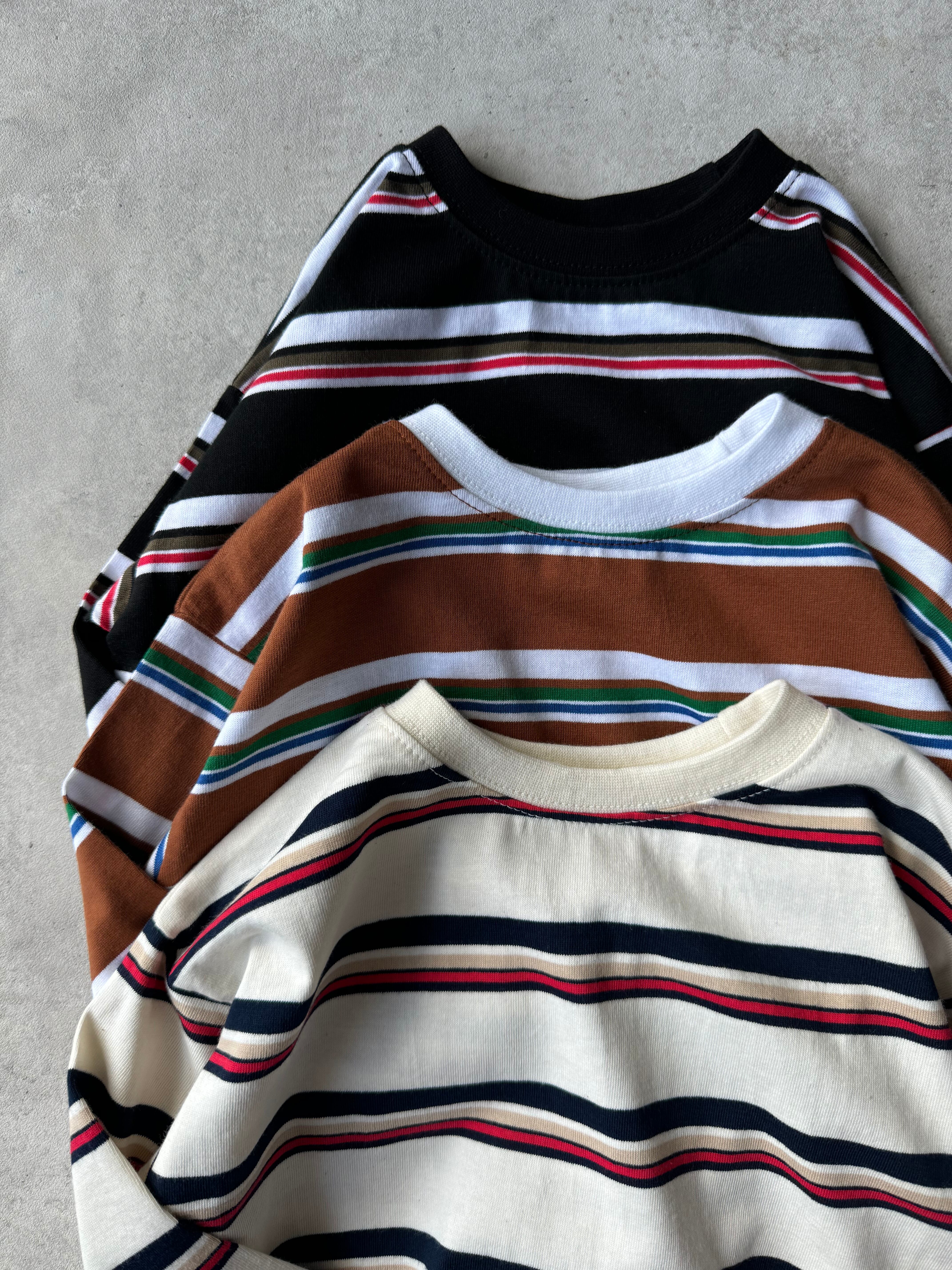 3pattern レトロボーダーロンT（80〜140cm）3777