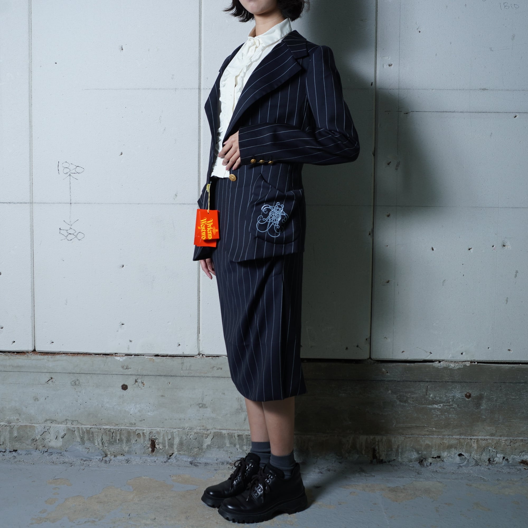 vivienne westwoodストライプ ジップアップジャケット Vivienne Westwood】ヴィヴィアンウエストウッド タグ付き・美品