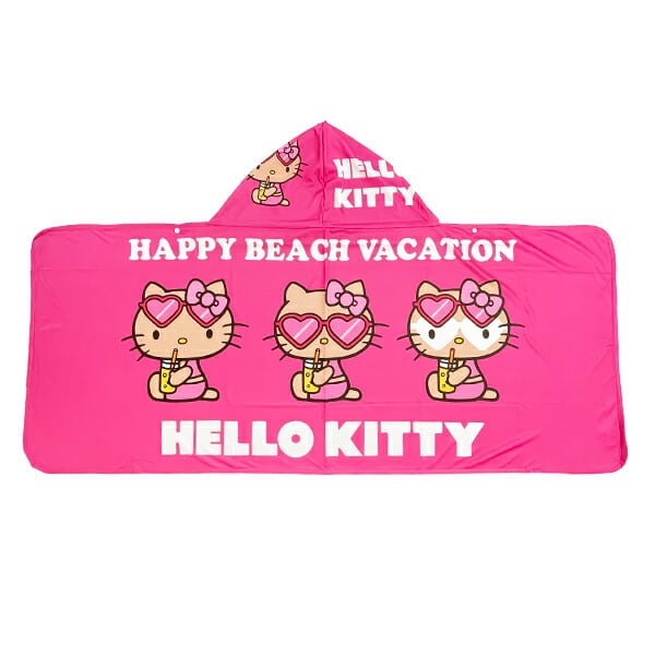サンリオ 日焼けキティ 冷感タオルポンチョ ピンク プール用品 Sanrio