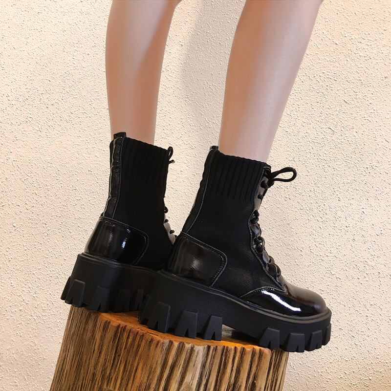 オータムウィンターブーツスタイル薄手ショートレザー 靴 シューズ 秋物 冬物 フェイクシューズ6673295