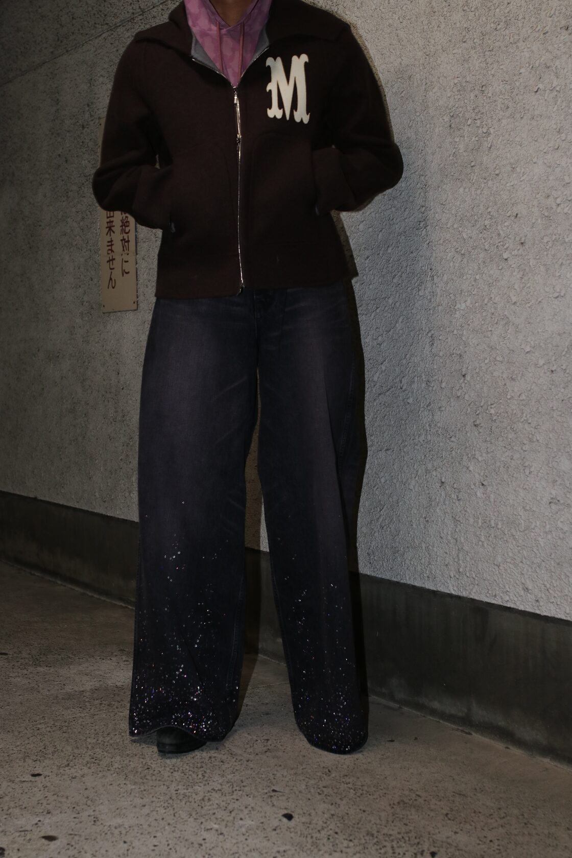 24AW】MASU ”MASU BOYS” STARDUST BAGGY JEANS (BLACK PINK) MBFW 