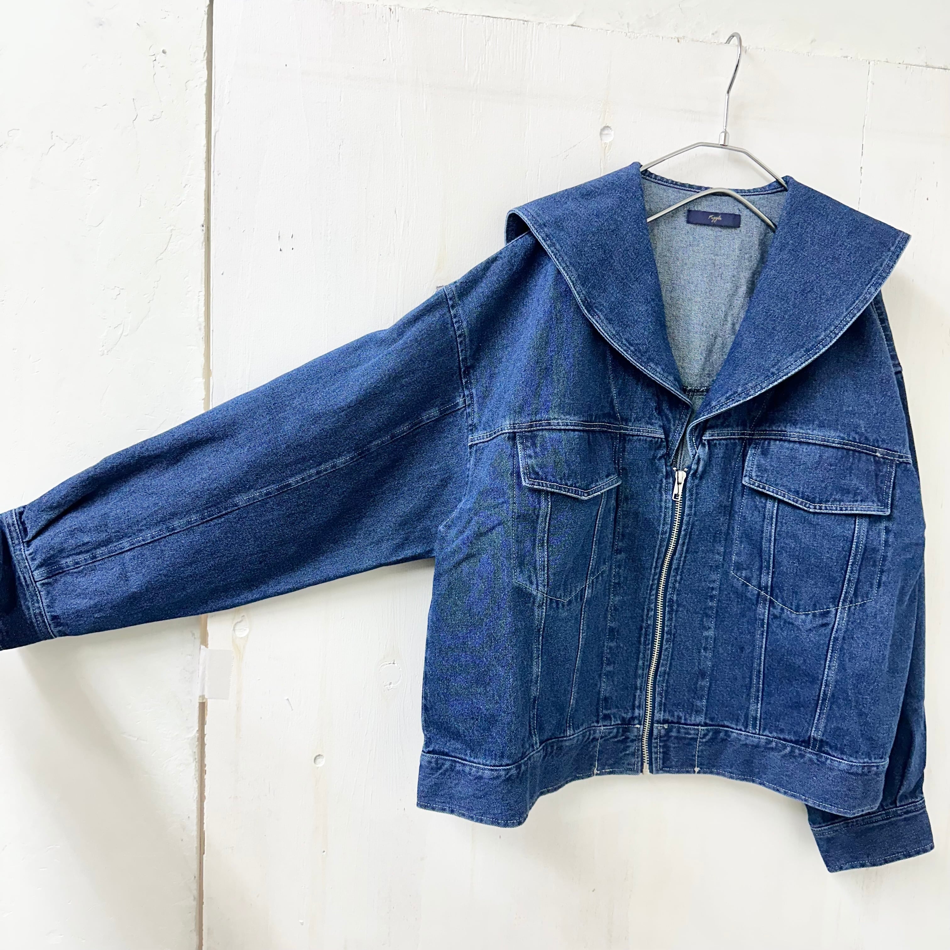 FIGGLE / フィグル】10oz デニム ケミカル加工 セーラー ジャケット