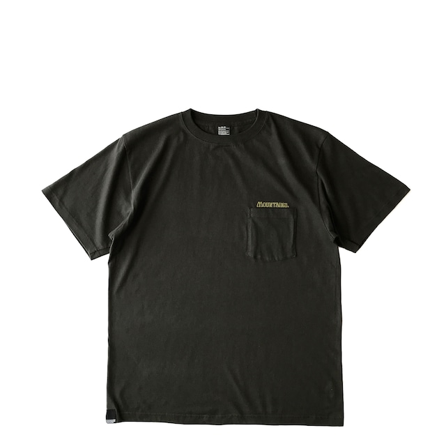 Mountains  Signboard One poket Tshirt / Charcoal gray　