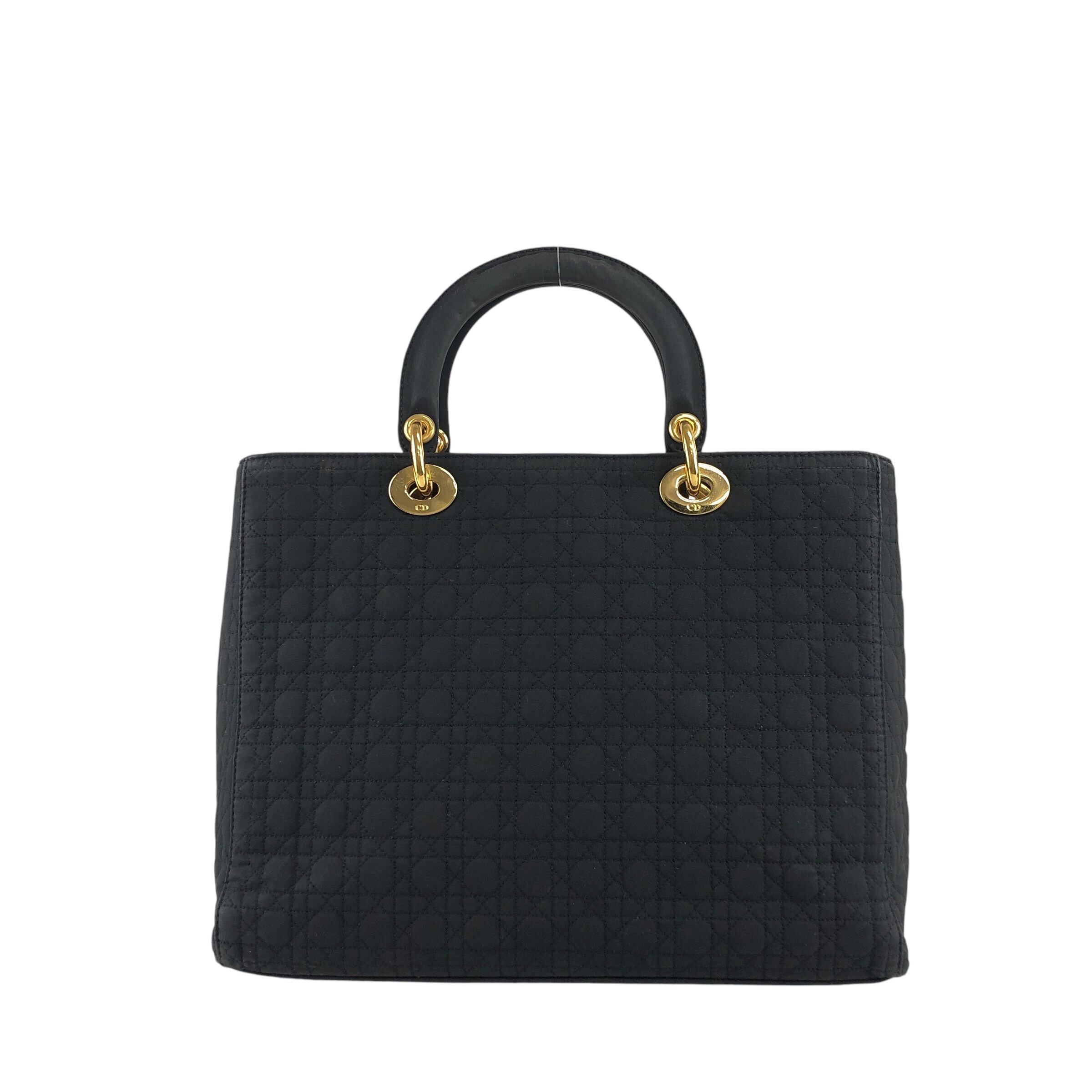 良品 ディオール カナージュ ヴィンテージ ナイロン 鞄 ハンドバッグ 大容量 Christian Dior クリスチャン ディオール カナージュ